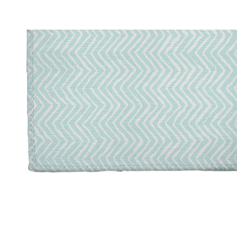 Chevron Snug Activity Mat, Rectangle 5' x 7', Light Blue/Blue