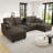 U-Shaped Sectional Sofa With Storage Ottomans, Cup Holders And USB Ports-2052029002
