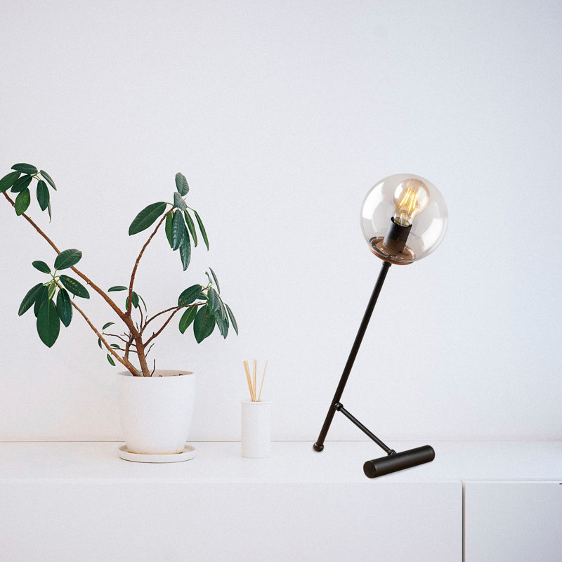Lampe de bureau en métal Veropeso, Noir, Transparent