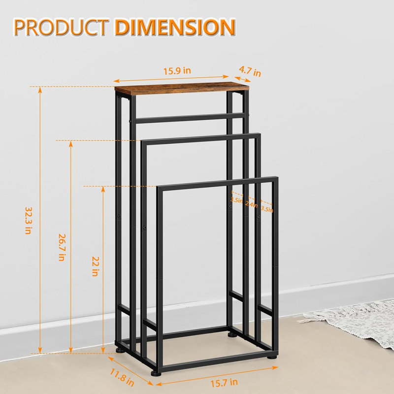 Porte-serviettes sur pied 3 niveaux