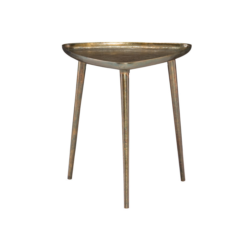 Buckley Gold Triangular Metal Industrial End Table