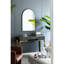 Miroir arqué noir à cadre en métal 24 po x 36 po pour un magnifique miroir de maison