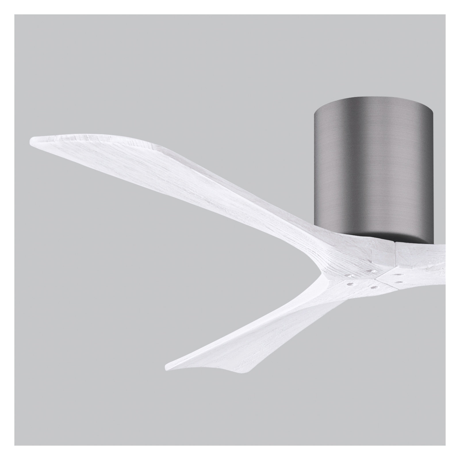 Olivier 3 Blade Ceiling Fan, Matte White, Brushed Pewter, 52"