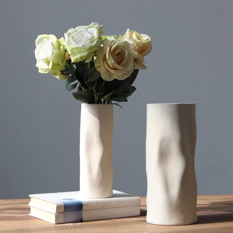Ceramic Table Vase, Beige