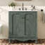 Meuble-lavabo rétro avec lavabo rectangulaire en céramique