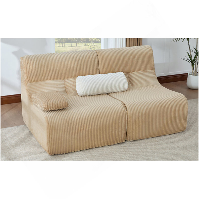 Canapé modulaire 63,7 po Modern, Coffee Corduroy, Coffee