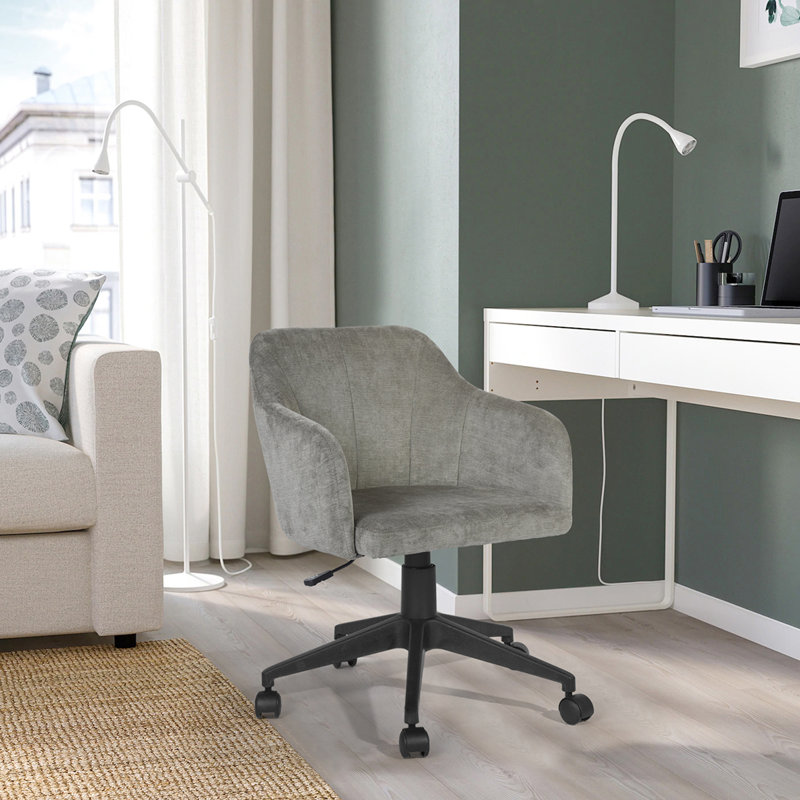 Nate Velvet Office Chair, Grey