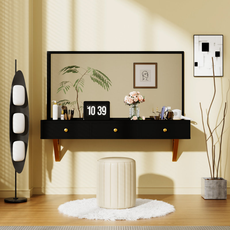 47" Floating Shelf With Drawer