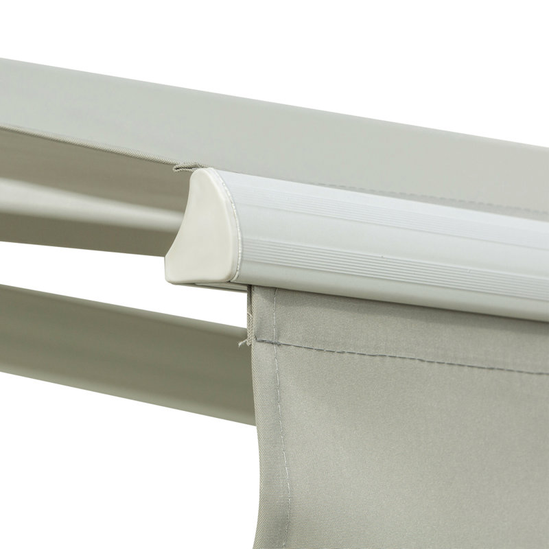 Auvent rétractable pour terrasse 8 pi x 7 pi Outsunny, H 49,25 po x l 98,5 po x P 78,75 po, Grey