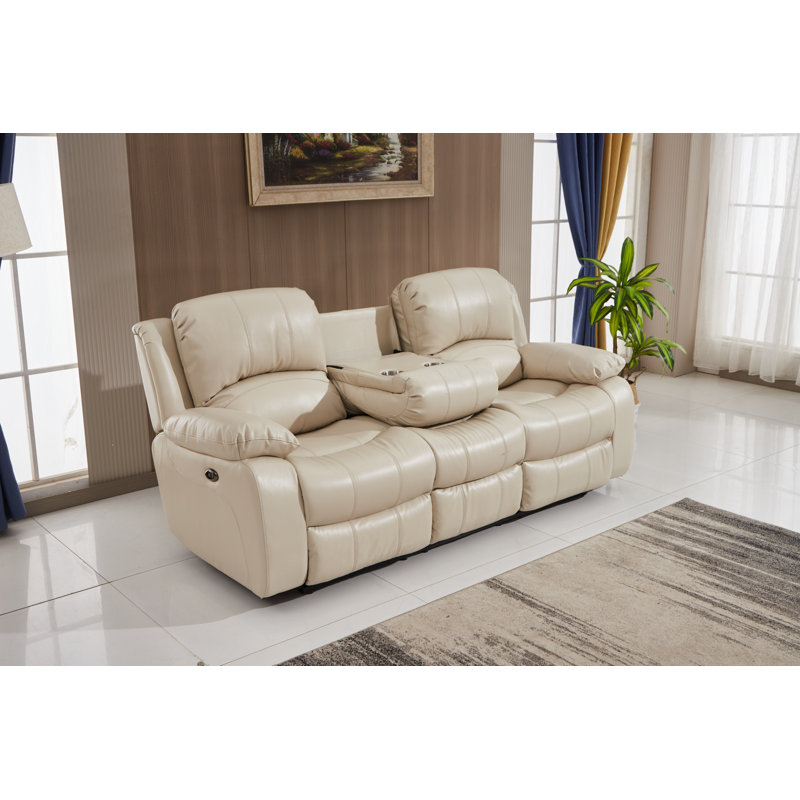 Convergent Upholstered 85'' Reclining Sofa, Power, Beige