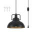 Luminaire suspendu rétro en métal à 1 lumière avec abat-jour dôme industriel Bonifant-823010144