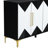 Black White Storage Cabinet With Construction - Functional & Chic Two-tone Triangular Pattern Doors Spacious For Living Space-1580422953-1580422958