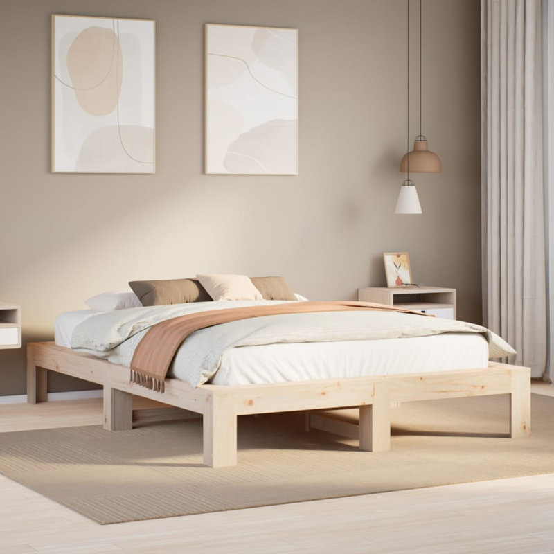 Solid Wood Bed, Kingsize (5'), Brown