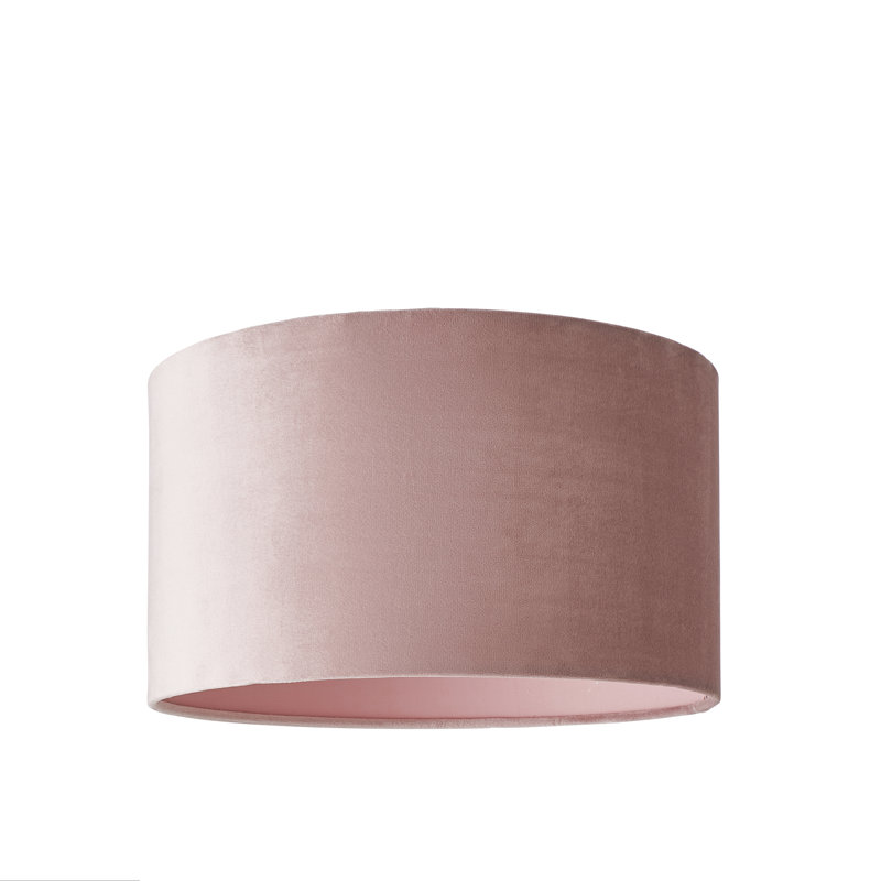 20cm H Velvet Drum Pendant Shade ( Screw On ), Pink, 20 cm H x 35 cm W x 35 cm D