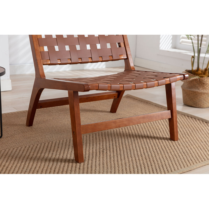 Chaise d'appoint l 26,18 po Imke, Similicuir brun