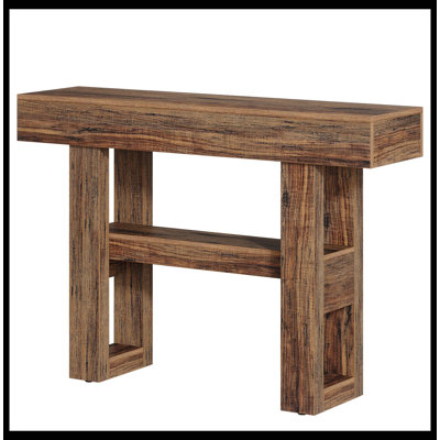 41.3" Console Table, 2-Tier Narrow Sofa Entryway Table With Storage