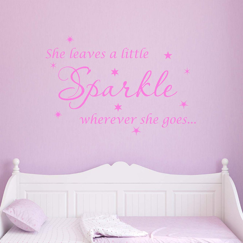 Adhésif décoratif Ashwin She Leaves a Little Sparkle Partout où elle va, H 14 po x l 20 po, Rose