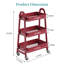 Chariot utilitaire roulant à 3 niveaux avec roues verrouillables, organisateur de rangement en métal-126410290