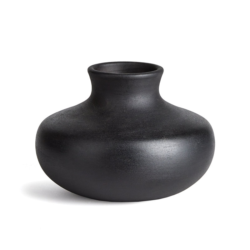 Chamel Handmade Ceramic Table Vase, White, 7"