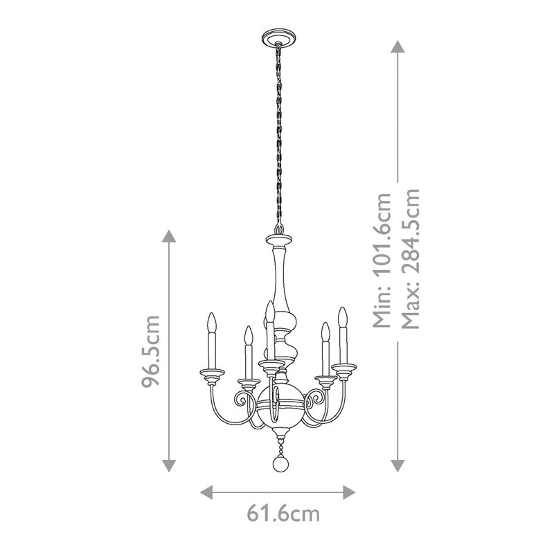 Draughn 5 - Light Candle Style Chandelier