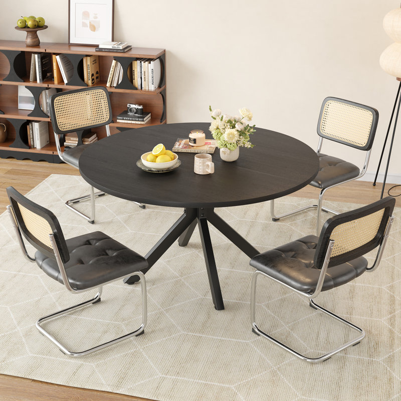 Beech Round Dining Table, Black