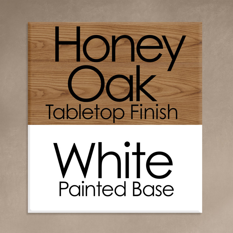 Honey Oak & White Slim Profile Side Table with Drawer & Shelf