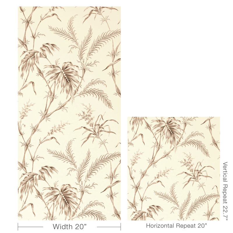 Louverne Lauziere 30' L x 20" W Wallpaper Roll, Taupe