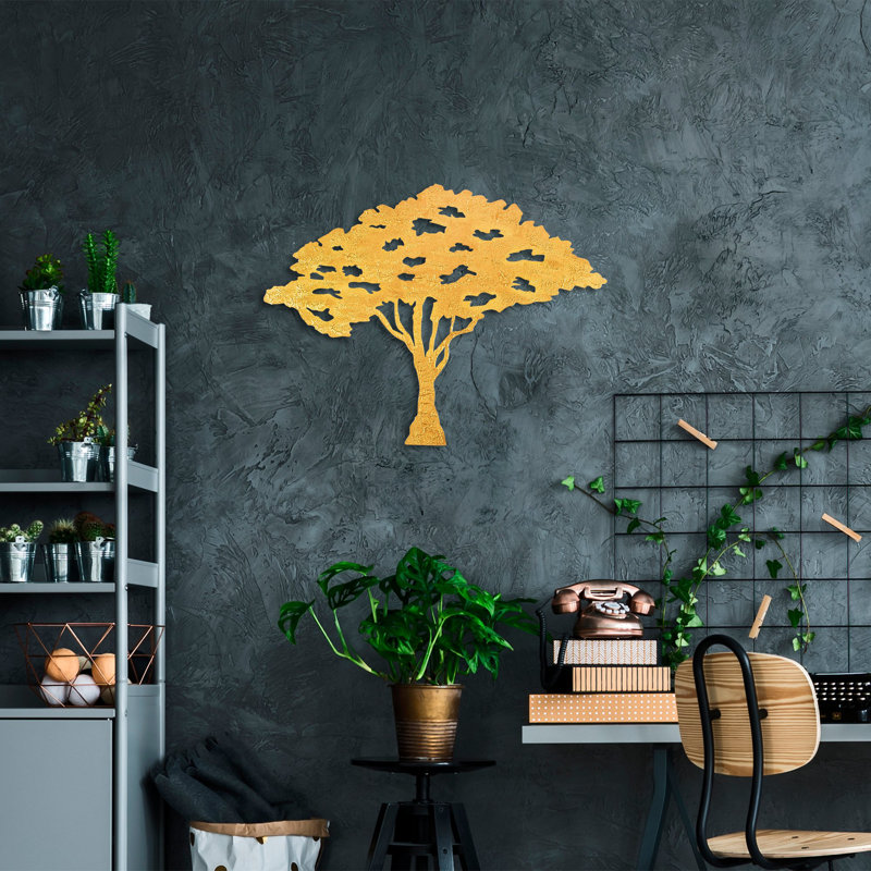 Handmade Decorative Metal Wall Accessory, 18.1 x 41.3 Inches | 100% Metal Construction, Thickness: 0.06 Inches | Durable & Elegant Design for Home Decor | Easy Wall Hanging with Built-in Mounting Piece