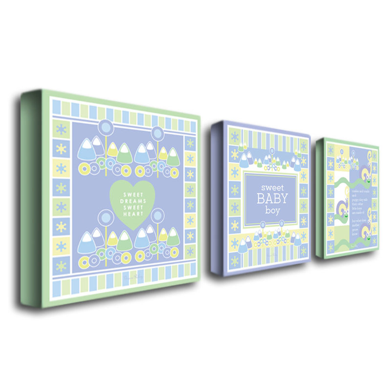 Ensemble de 3 pièces d’art en toile de bébé