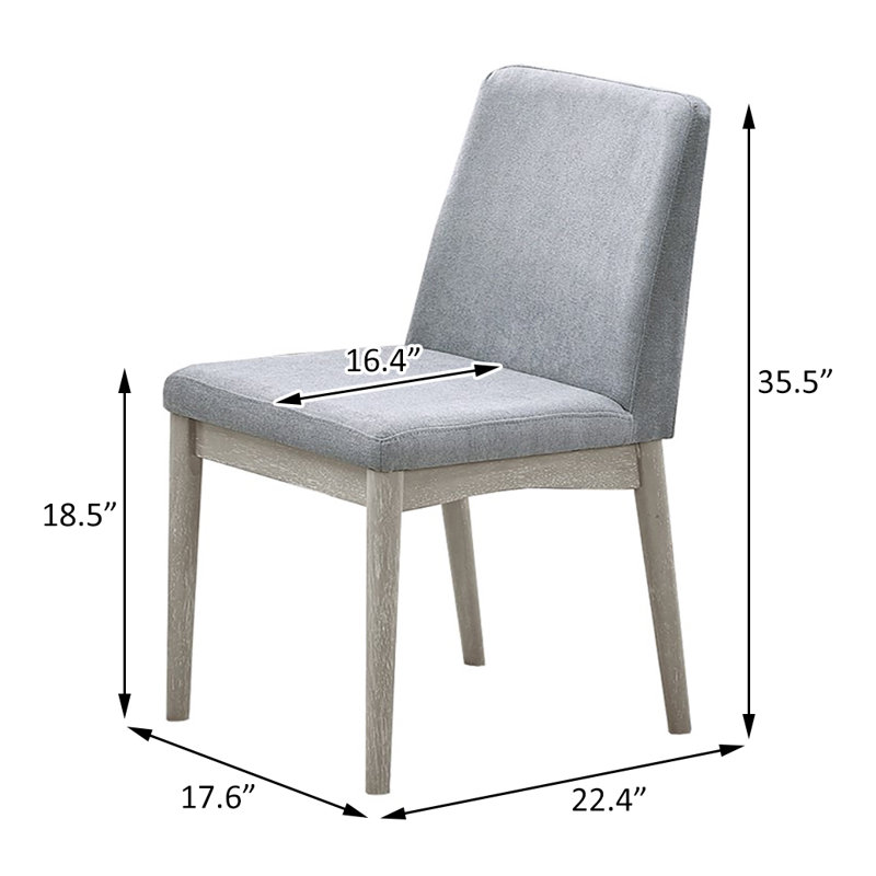 Dining Chair, Grey, Natural Wood