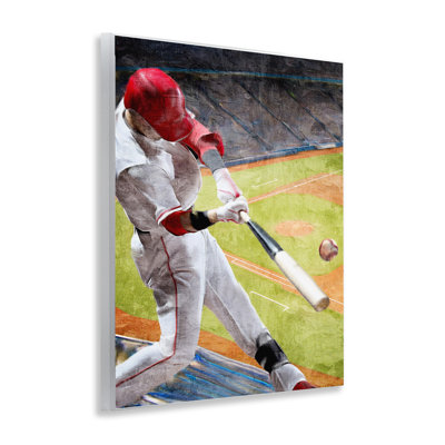Athlete Hitting Baseball Wall Plaque, design by Kim Allen