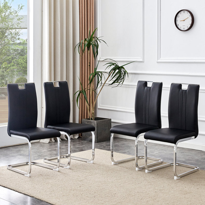 Chaise d'appoint (ensemble de 4), Noir, noir, noir, noir