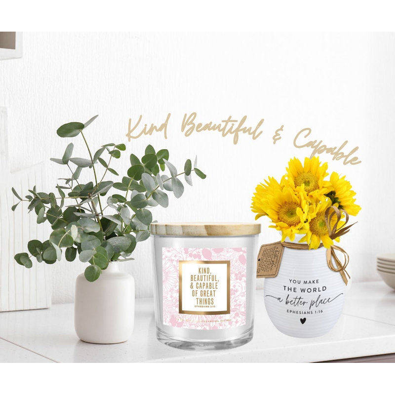 Fresh Scented Jar Candle with Glass Holder