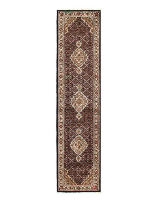 Tapis de couloir fin en laine 2 pi 8 po x 12 pi Tabriz