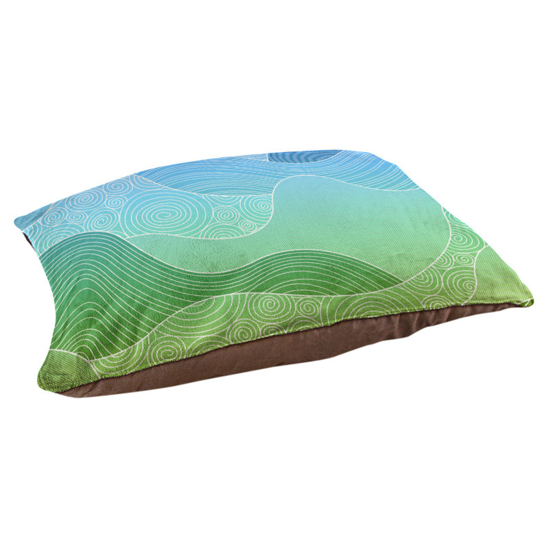 Coussin pour chien Byrge, Bleu/jaune, Grand (l 42,5 po x P 32,5 po x H 14 po)