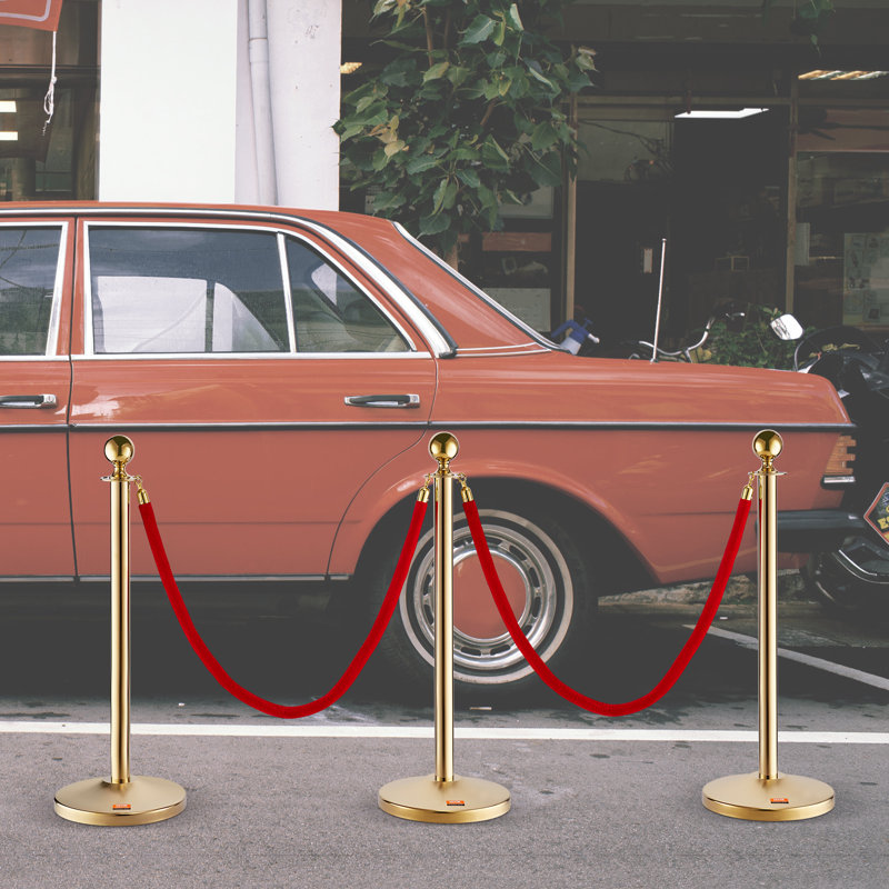 VEVOR Crowd Control Stanchion Posts with 5FT Velvet Ropes and Fillable Base