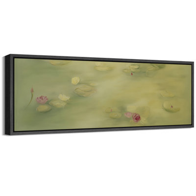 Doux pastel doux nénuphar paysage botanique paysage très grandes photos, impression sur toile encadrée