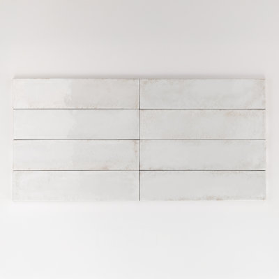 Carreau en porcelaine brillante 2,5 po x 9,5 po Metallica