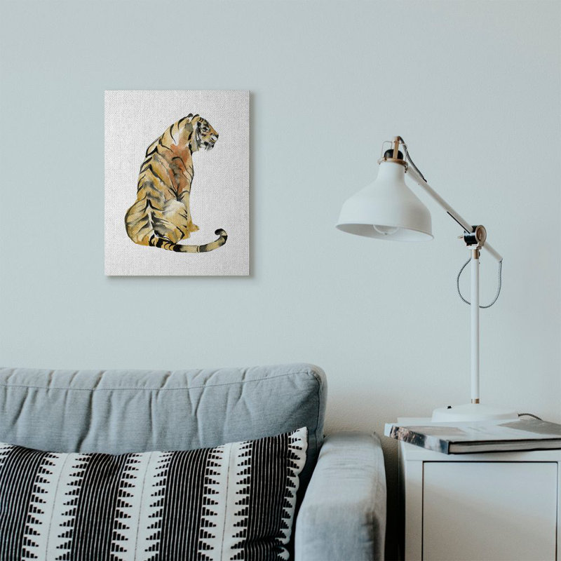 «Tiger Posture Animal», reproduction d'art, Toile tendue, H 16 po x l 20 po x P 1,5 po