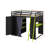 Full Size Loft Bed With,Wardrobe,Shelves,Blackout Curtains,And RGB Lights-1874124108