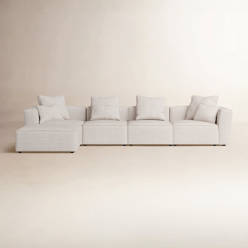 Del Modular Upholstered Reversible L-Sectional, Bella Grey Polyester