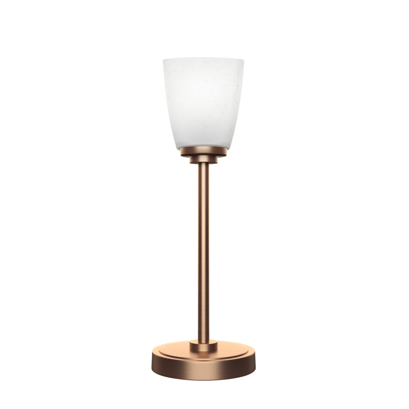 Lampe d'appoint Aneka montrée avec une finition laiton nouvel âge et un verre carré en mousseline de 4,5 po, Laiton, Blanc