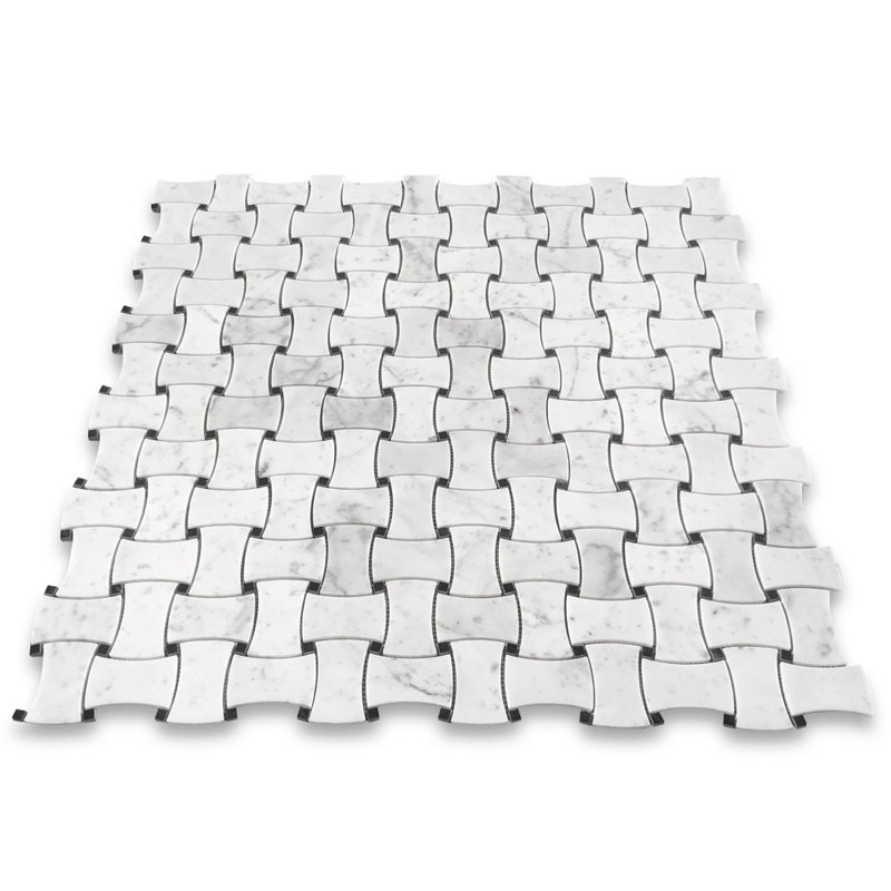 10" x 10" Marble Basketweave Mosaic Wall & Floor Tile