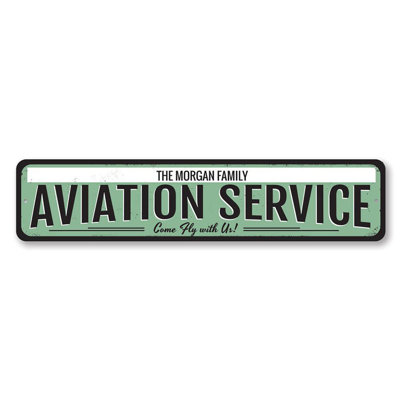Enseigne en métal «Service de l'aviation»