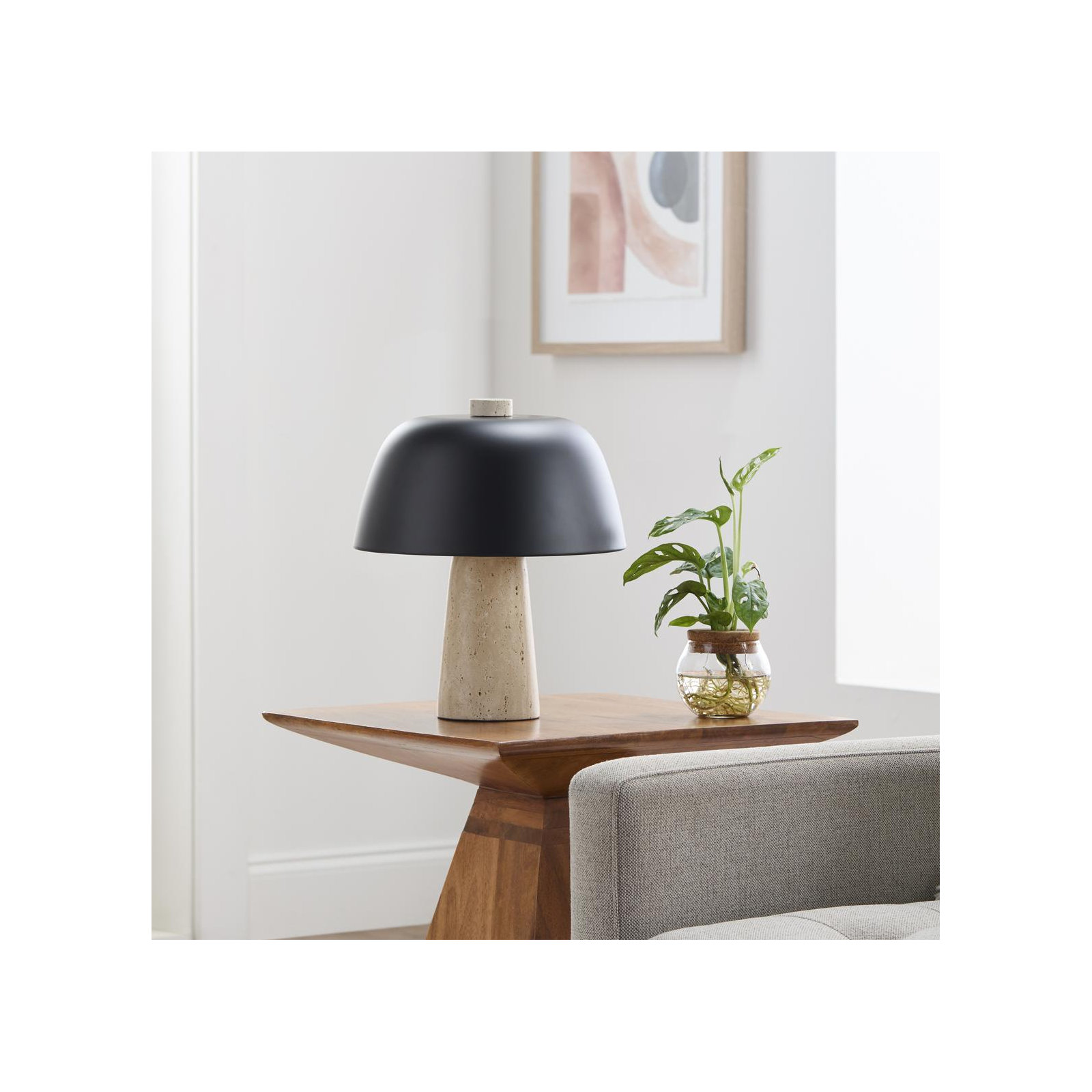 Maia Accent Table Lamp, Black, 13.1" H x 11.4" W x 11.4" D