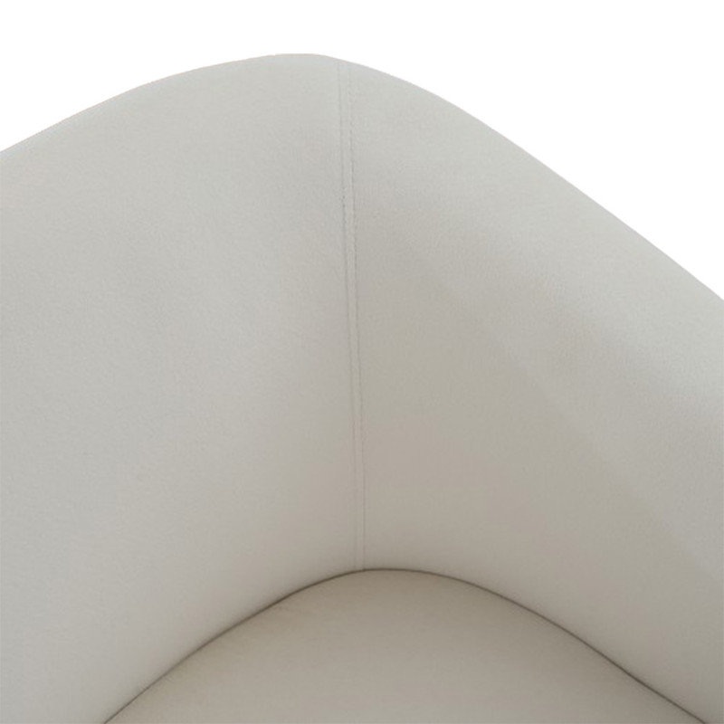 Breiona 27.36" Wide 360-Degree Swivel Chair, White Velvet