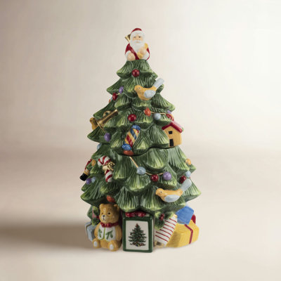 Christmas Tree Ceramic Cookie Jar