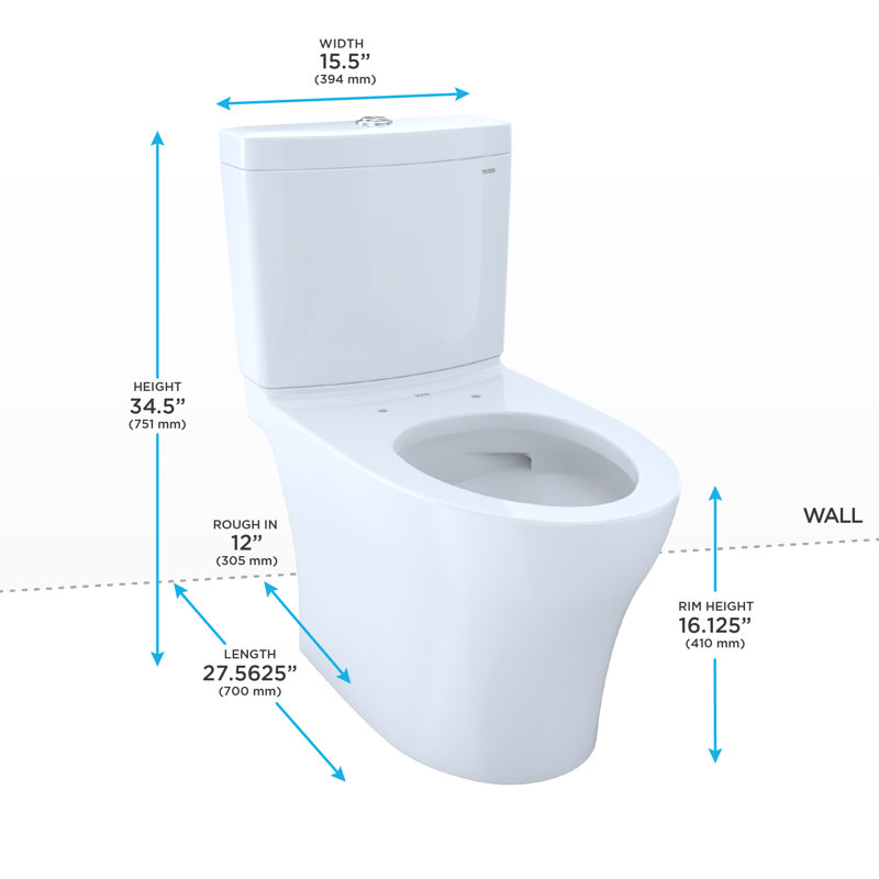 Toilette allongée deux pièces à double chasse 1,28 et 0,9 GPF TOTO® Aquia® IV avec CEFIONTECT, coton blanc - CST446CEMFGN # 01