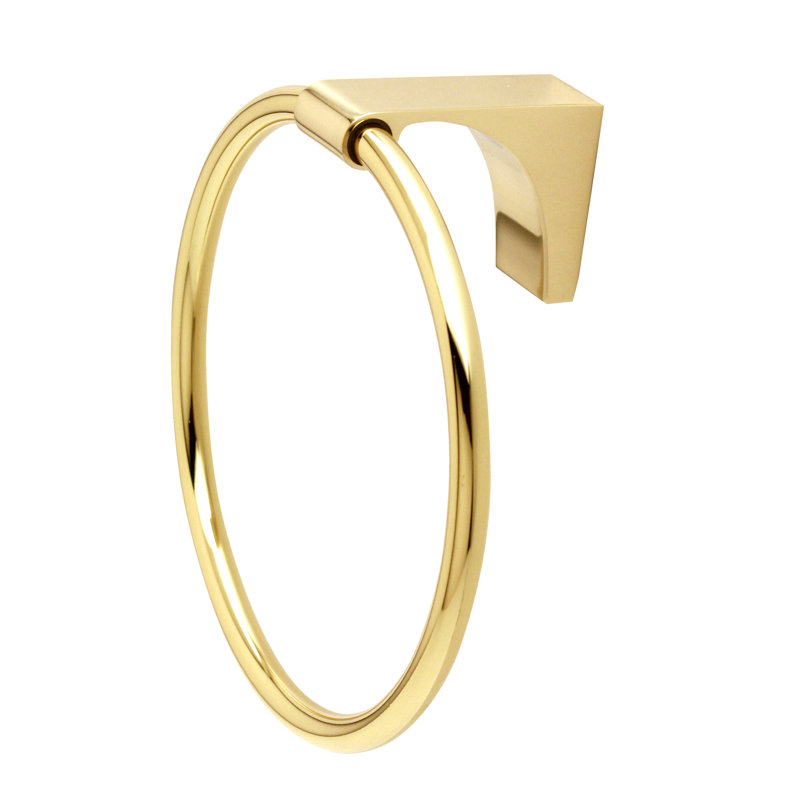 Luna Wall Mounted Towel Ring, Polished Brass