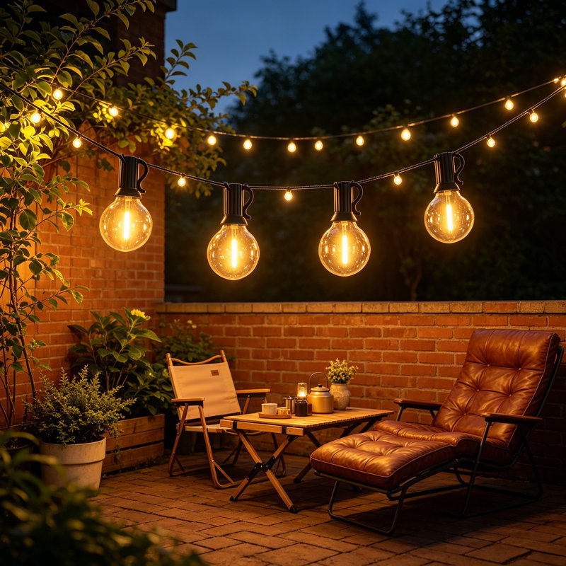 Guirlande de 30 lumières DEL G40 de 30 pi, à intensité variable, connectable pour patio